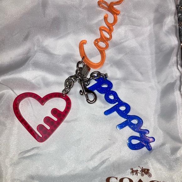 SOLD Coach XL poppy multi colored keychain/bag charm - Picture 1 of 1